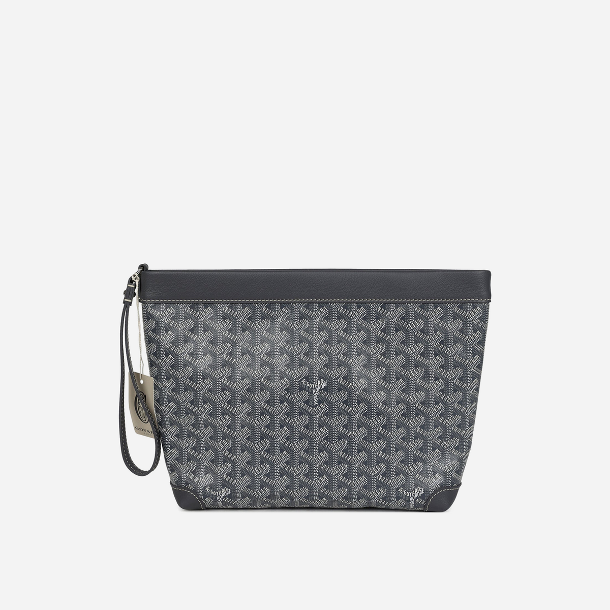 Goyard Goyardine Canvas Grey Conti Pouch Palladium Hardware - Off Kicks