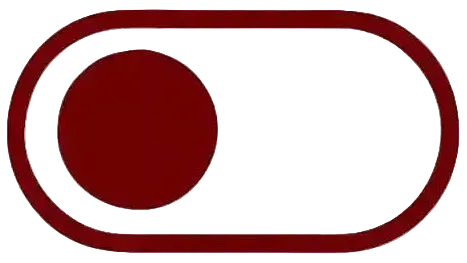 Red circular object on a white background