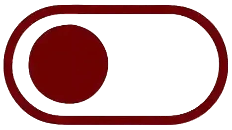 Red circular object on a white background