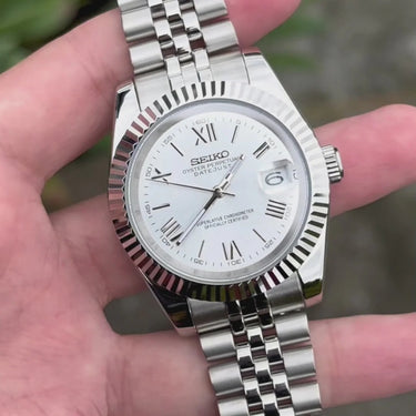 Seiko Mod Oyst Silver Roman