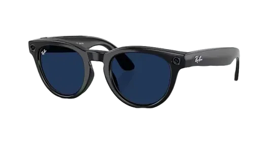 Ray-Ban Meta Low Bridge Fit Headliner 'Shiny Black' Lenses -  Clear/Sapphire Transitions