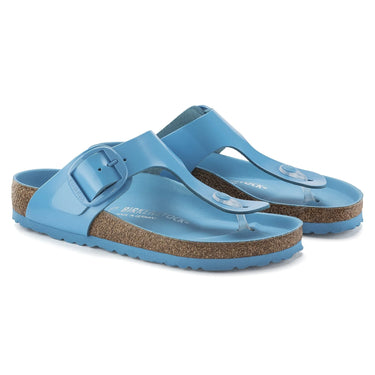 Birkenstock Gizeh Big Buckle Natural Leather Patent Blue