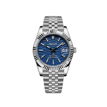 SEIKO MOD Datejust blue Fluted