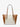 Michael Kors Charlotte Large Logo and Leather Top-Zip Tote Bag Vanilla