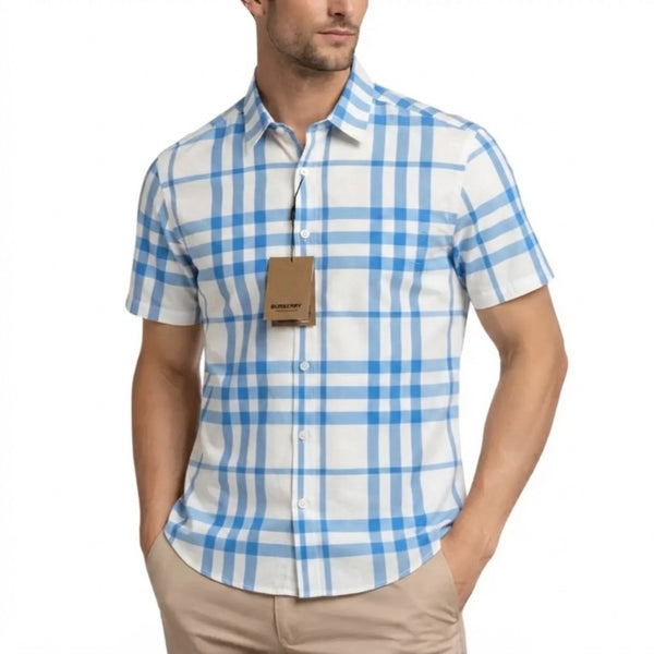 Burberry Claverdon SS Check Shirt / Sky Blue