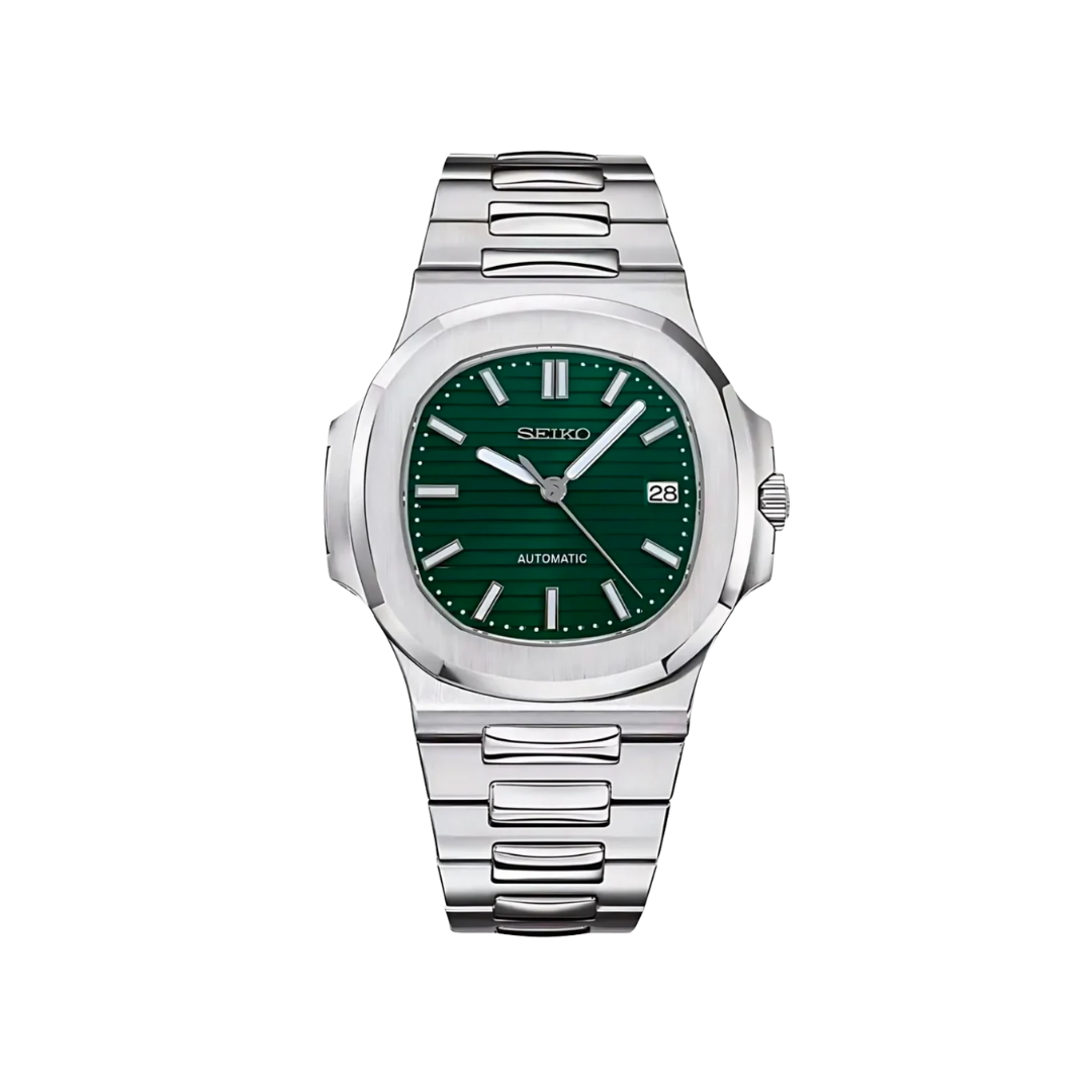 Seiko Mod Nautilus Metallic Green