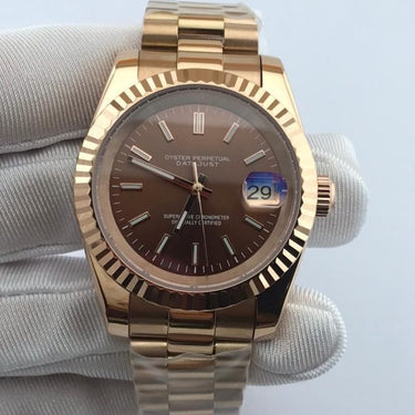 SEIKO MOD daydate rosegold chocolate arabic