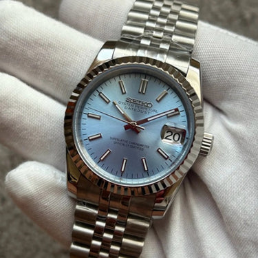 Seiko mod Oyst Ice Blue Roman