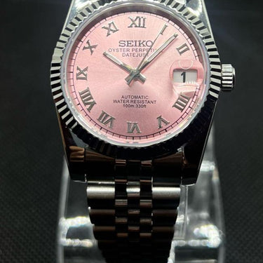 SEIKO MOD Datejust pink Fluted