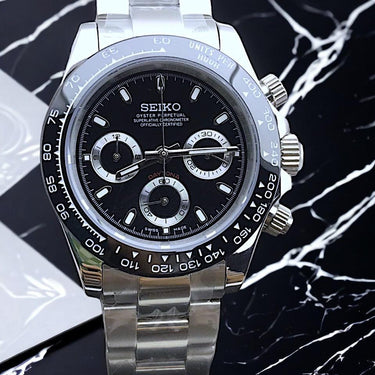 SEIKO MOD DAYTONA Black Panda