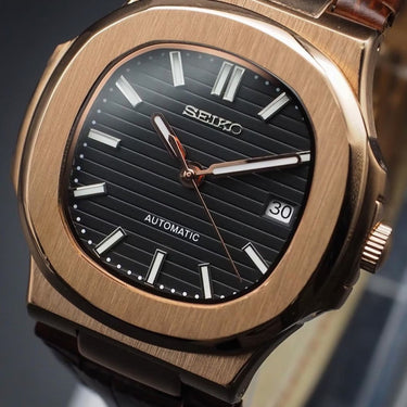 SEIKO MOD NAUTILUS rose gold / black