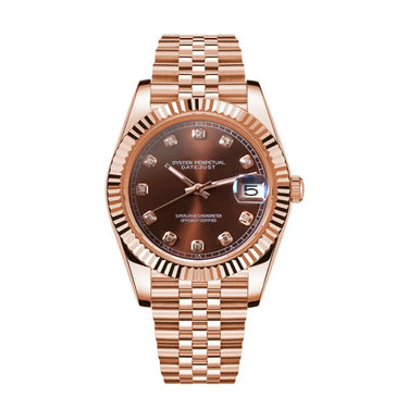 SEIKO MOD datejust chocolate crystals / rose gold