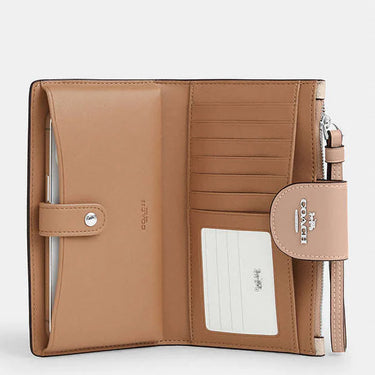 Coach Phone Wallet In Signature Canvas Signature Canvas-Silver-Sand-Taupe