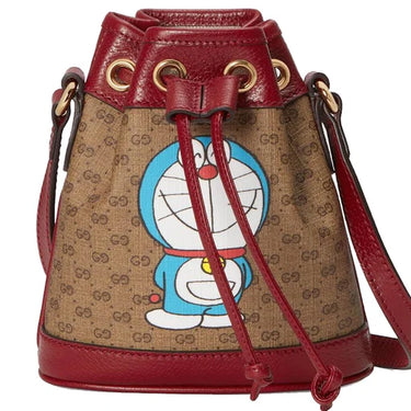 Gucci X Doraemon Bucket Bag Mini Ebony/Beige