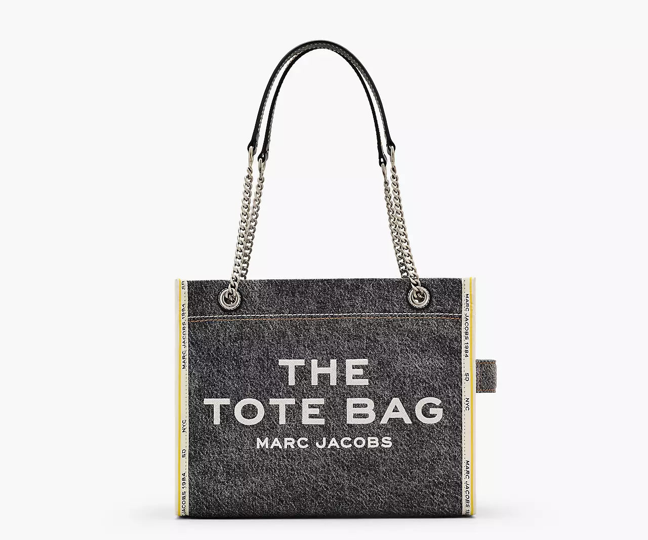 Marc Jacobs The Denim Chain Medium Tote Bag 'Black Wash'
