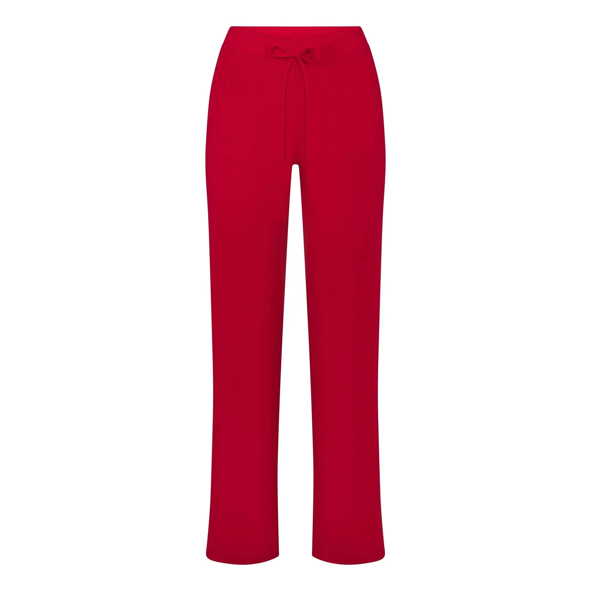 Skims Cotton Jersey Straight Leg Pant Cranberry