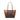 Michael Kors Charlotte Large Logo and Leather Top-Zip Tote Bag Brown
