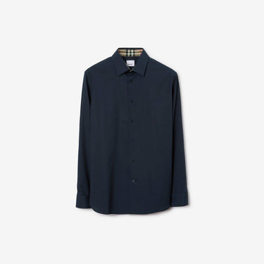 Burberry Slim Fit Stretch Cotton Shirt Navy