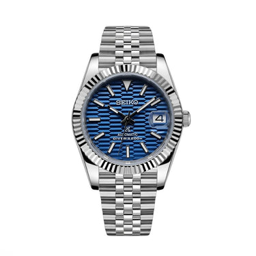 SEIKO MOD Datejust blue Fluted