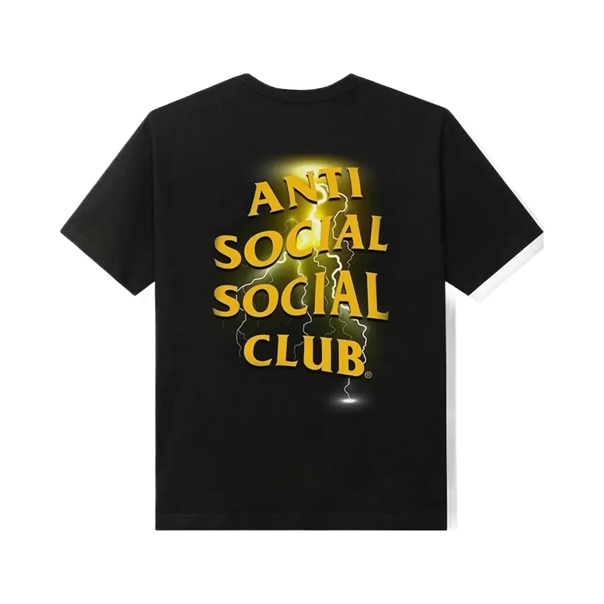 Assc Anti Social Social Club Yellow Lightning Twister Logo Twista Black T-Shirt