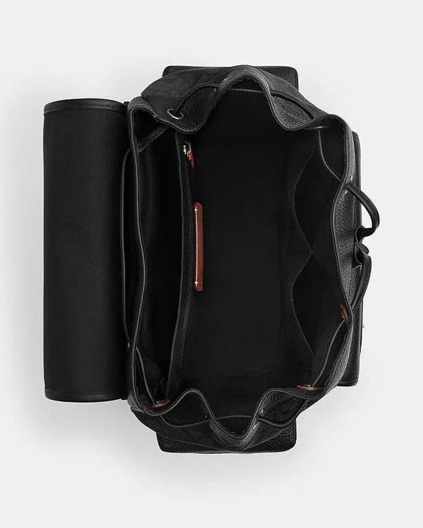 Coach Sprint Backpack In Signature Canvas With Patches Signature Canvas-Gunmetal-Charcoal Multi