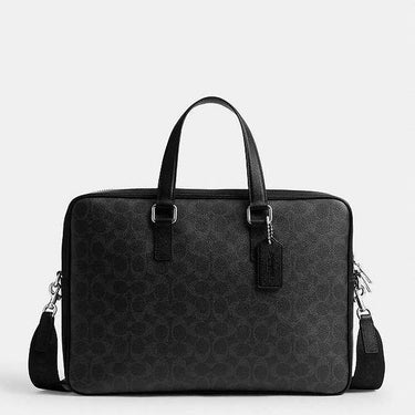 Coach Caden Brief Bag In Signature Canvas Black Signature