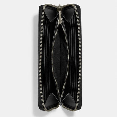 Coach Accordion Wallet In Signature Leather Smooth Leather-Gunmetal-Black