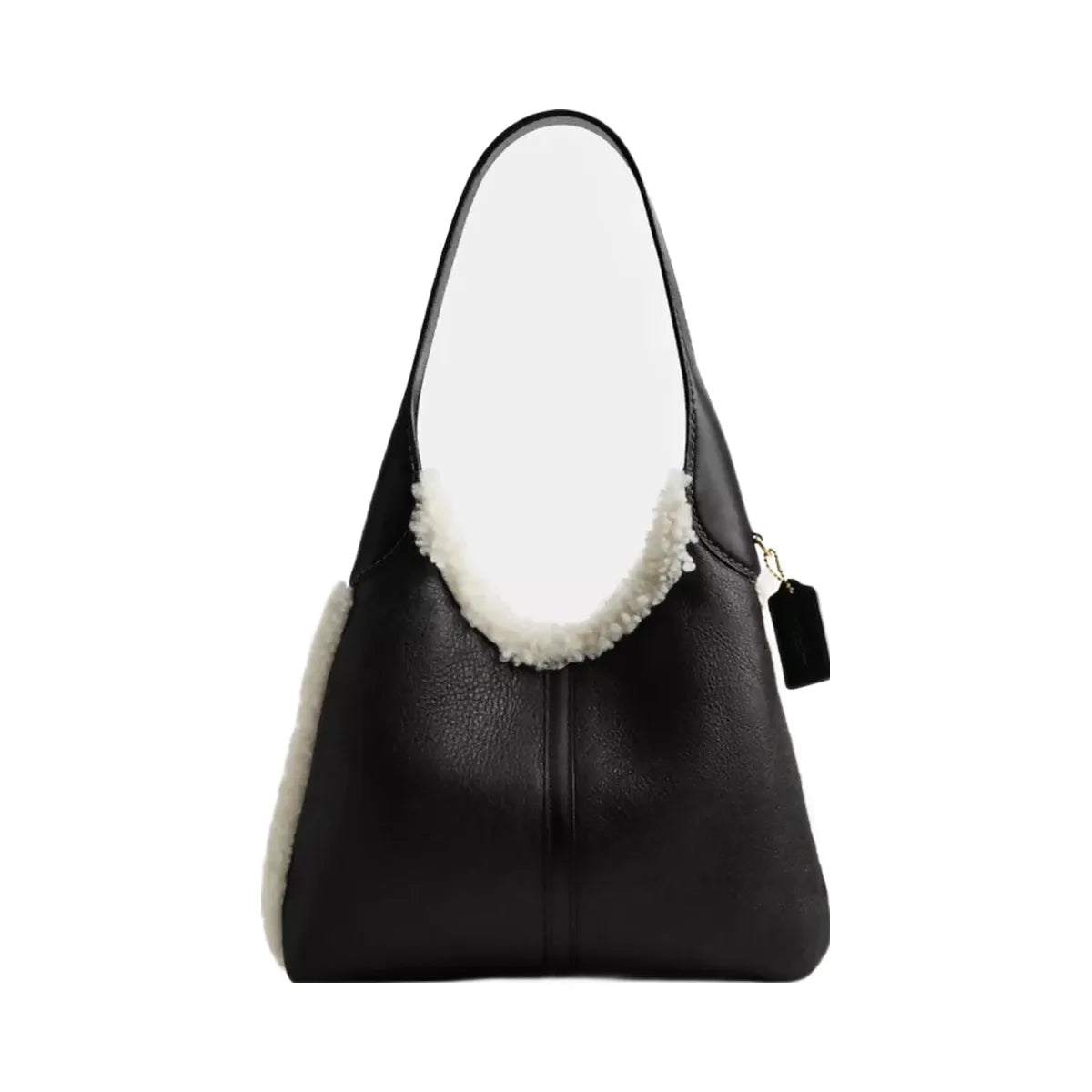 Coach Brooklyn Shoulder Bag 28 In Shearling in Brass Black Natural