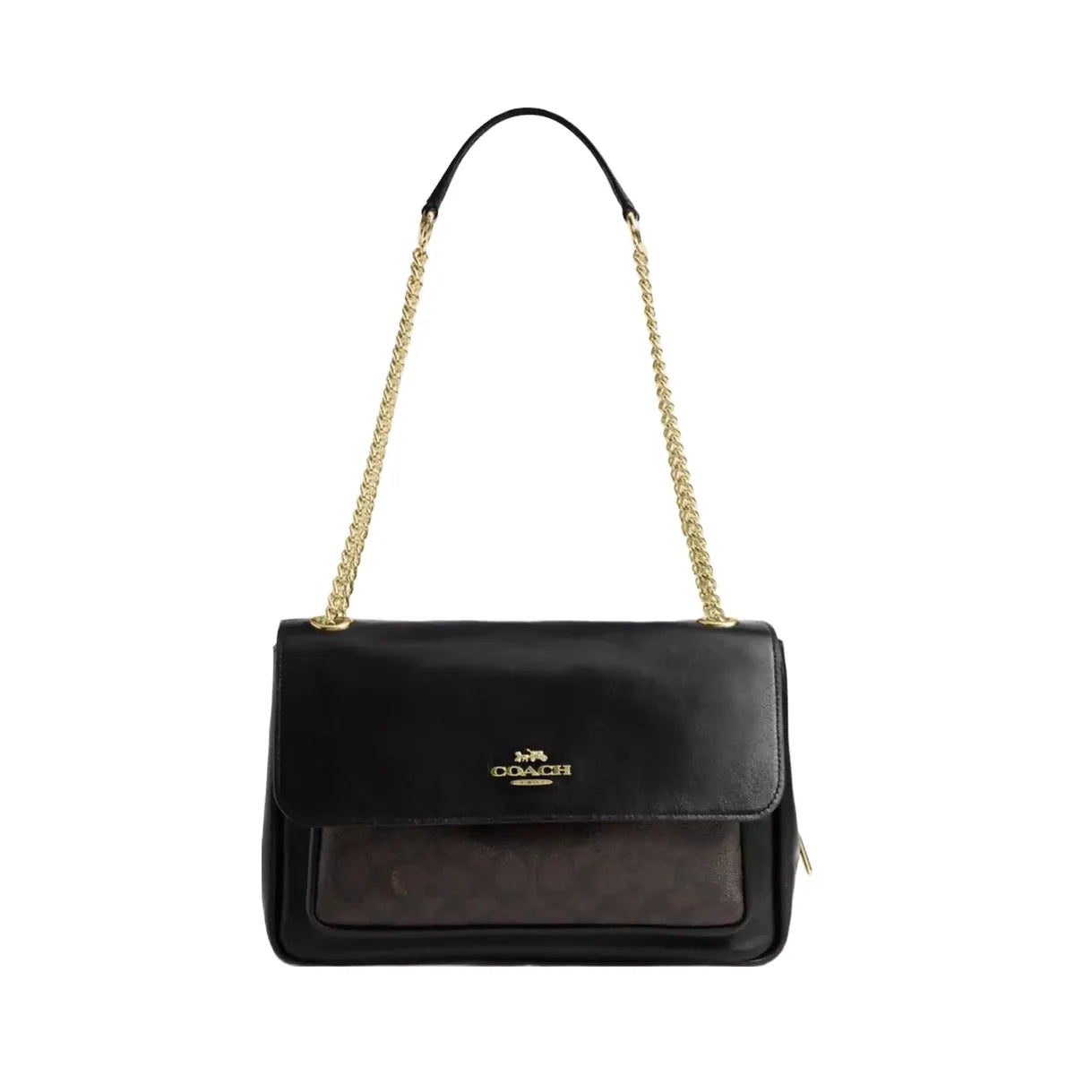 Coach Elodie Crossbody Bag In Signature Canvas in Gold Walnut Black
