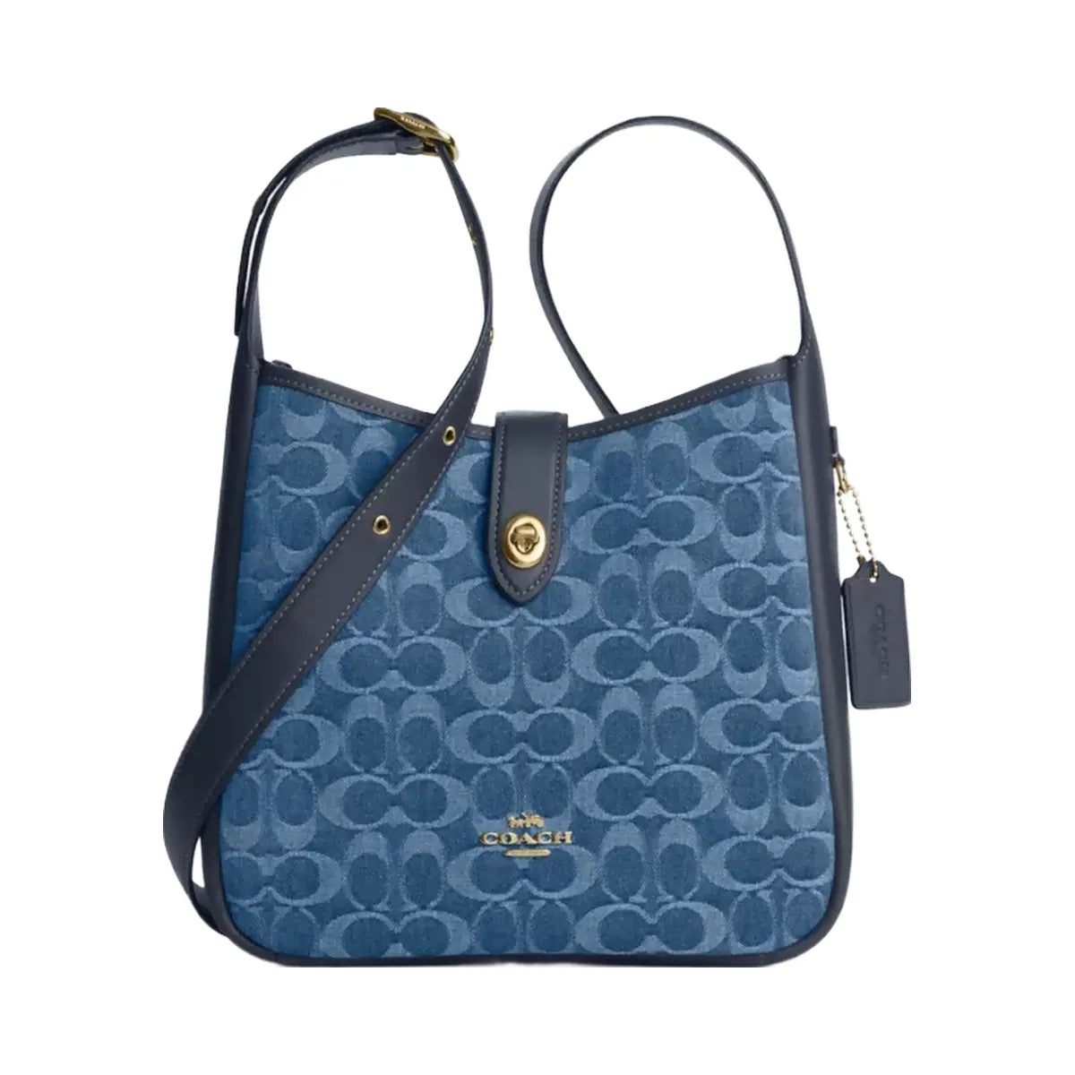 Coach Hadley Convertible Crossbody Bag In Signature Denim in Gold Indigo