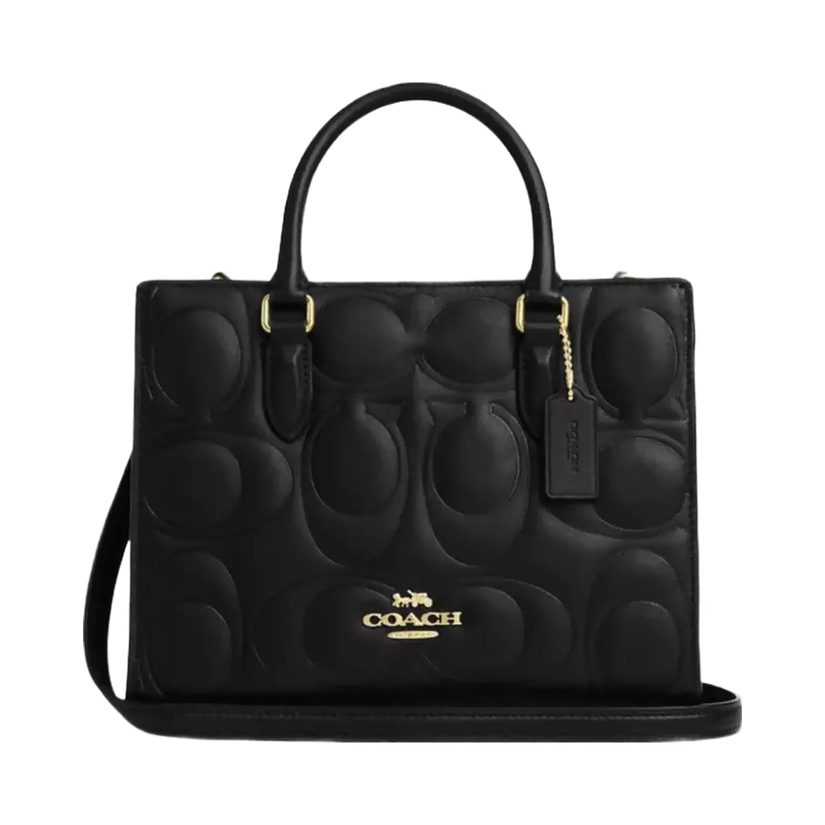 Coach Maggie Small Tote Bag In Signature Leather in Gold Black
