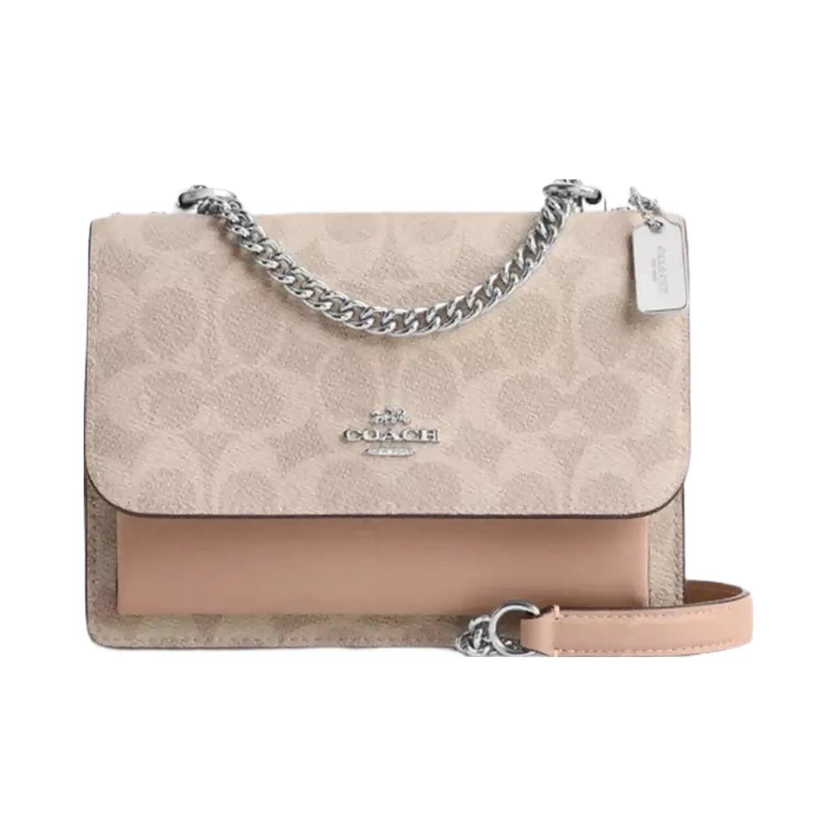 Coach Mini Klare Crossbody Bag In Signature Canvas in Silver Sand Taupe
