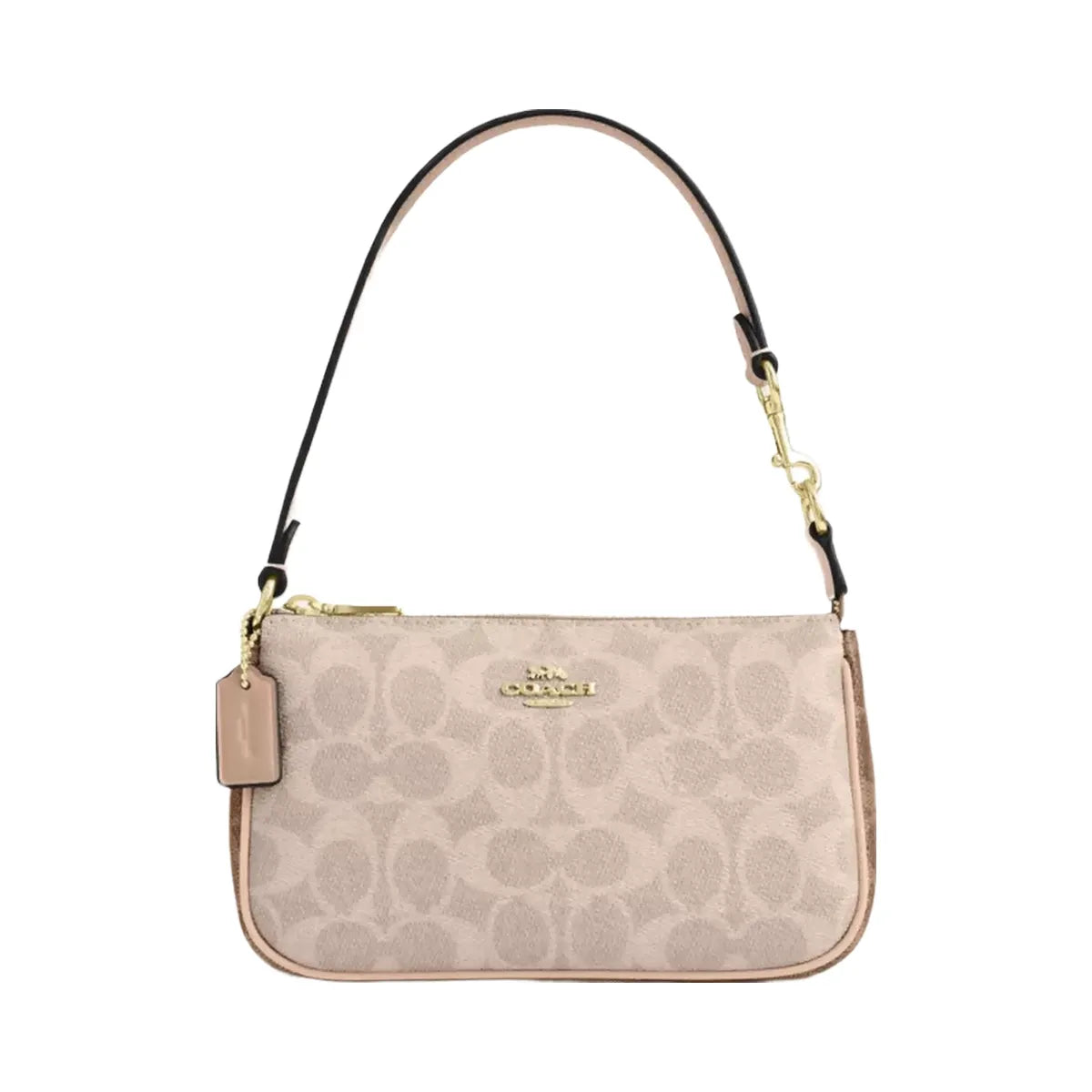 Coach Nolita 19 In Blocked Signature Canvas in Gold Sand Tan