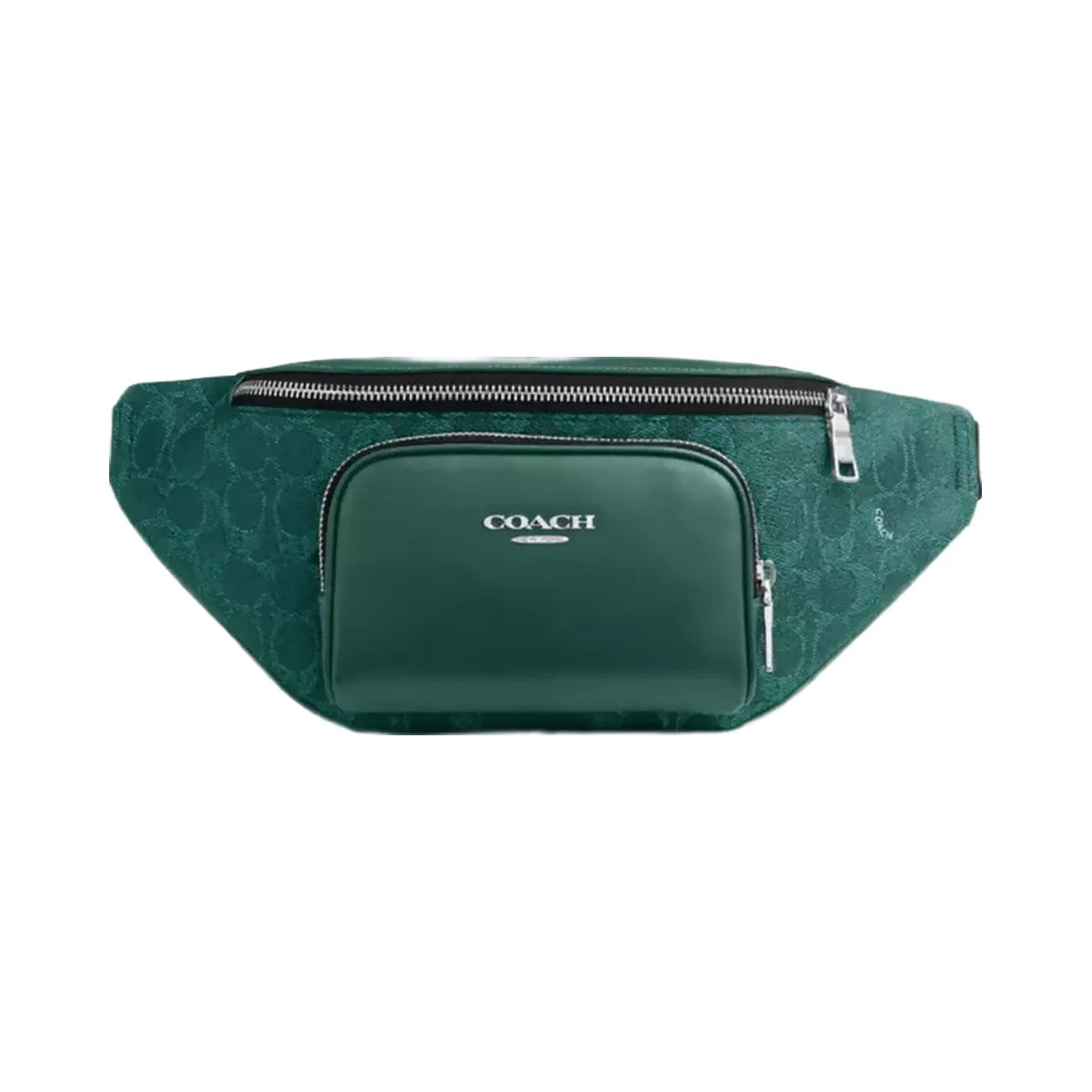 Coach Racer Small Belt Bag In Signature Canvas in Silver Sea Green
