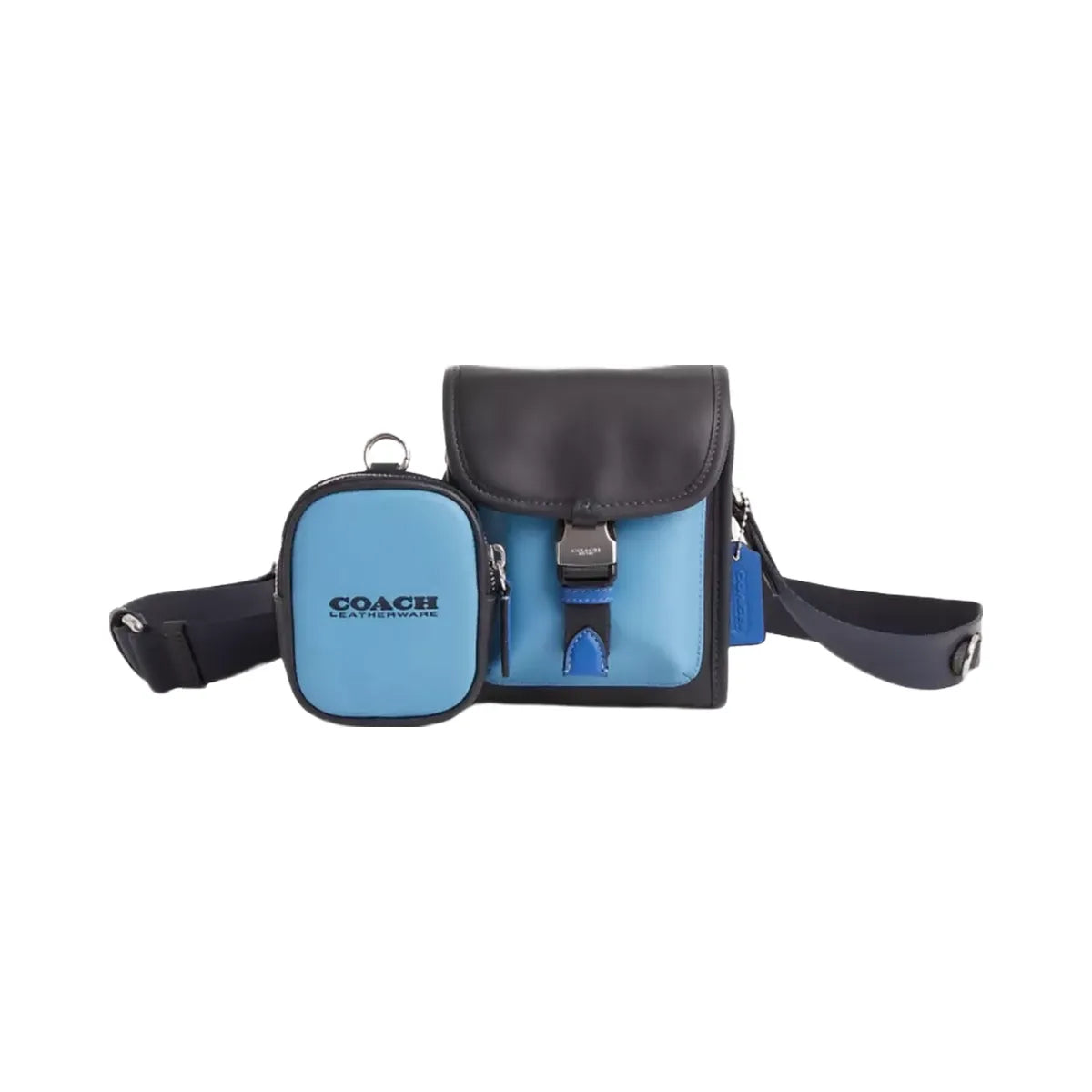 Coach Restored Charter North/South Crossbody With Hybrid Pouch In Colorblock in Pool Midnight Navy