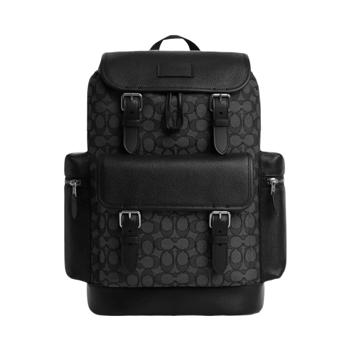 Coach Sprint Backpack In Signature Jacquard in Silver Charcoal Black