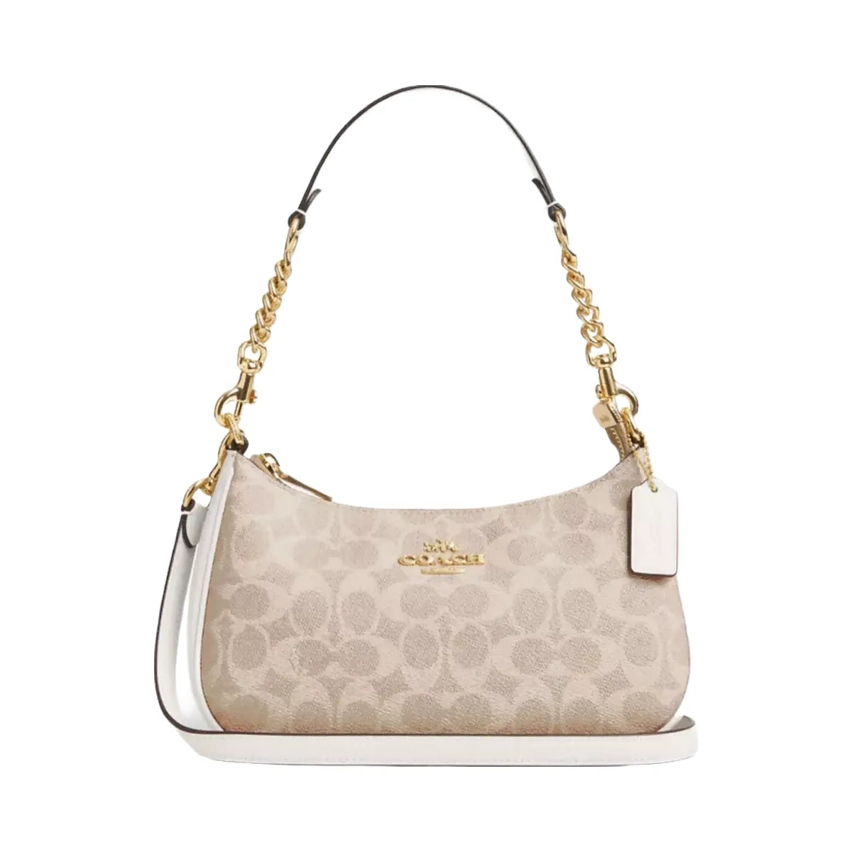 Coach Teri Shoulder Bag In Signature Canvas in Gold Sand Chalk