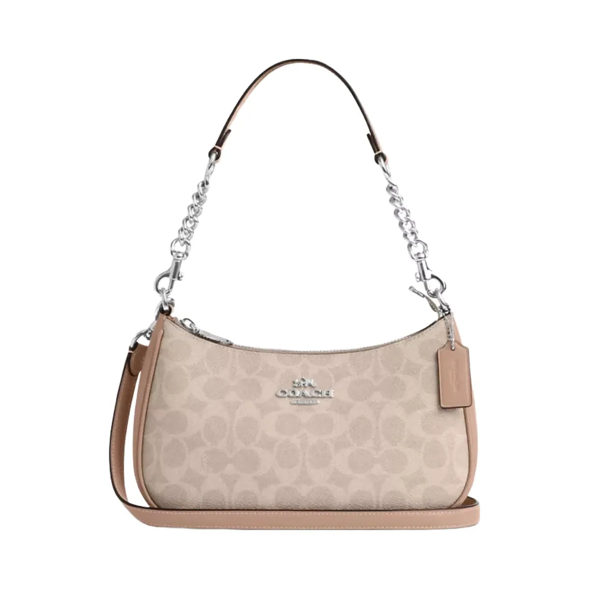 Coach Teri Shoulder Bag In Signature Canvas in Silver Sand Taupe