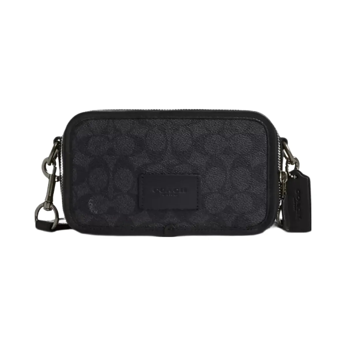 Coach Wyatt Crossbody Bag In Signature Canvas in Gunmetal Charcoal Black