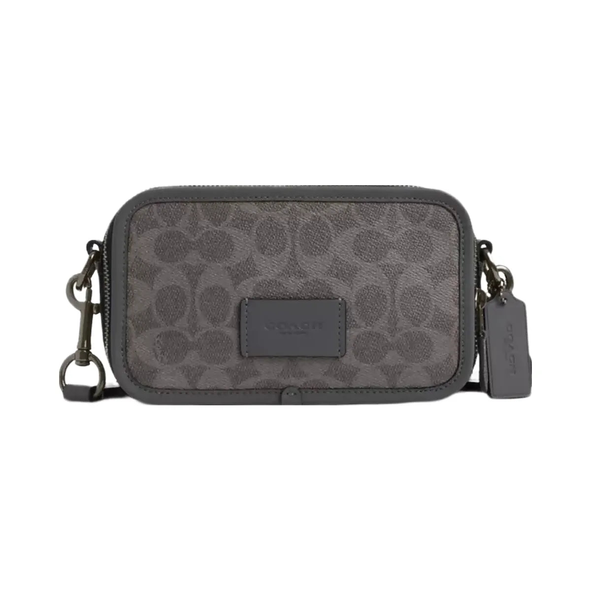 Coach Wyatt Crossbody Bag In Signature Canvas in Gunmetal Grey Charcoal