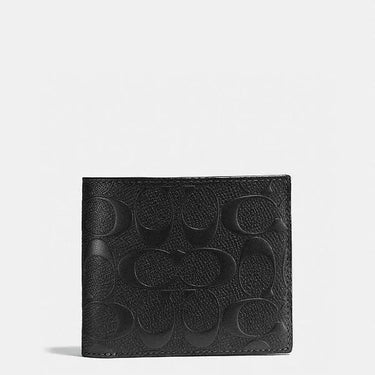 Coach 3 In 1 Wallet In Signature Leather Smooth Leather-Black