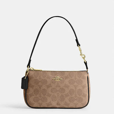 Coach Nolita 19 In Signature Canvas Signature Canvas-Gold-Tan-Black