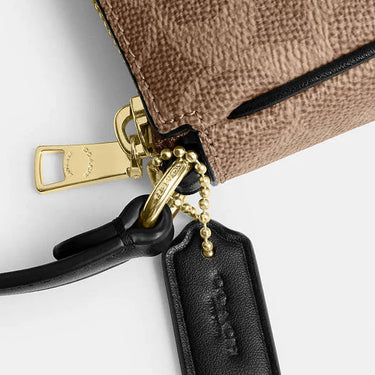 Coach Nolita 19 In Signature Canvas Signature Canvas-Gold-Tan-Black