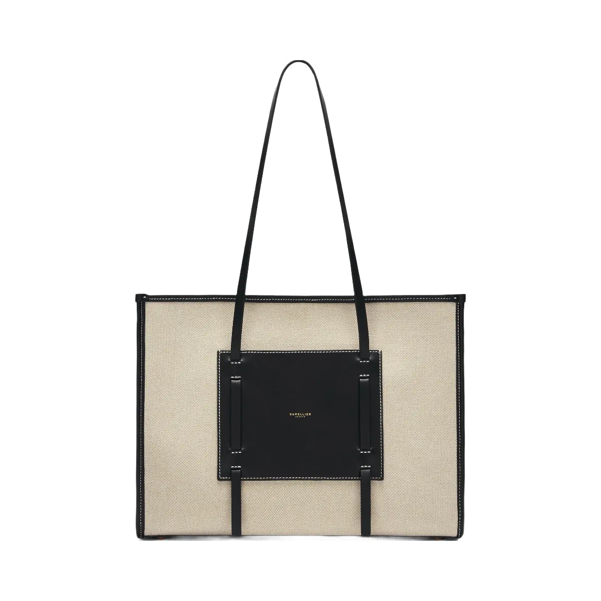 DeMellier The Capri salt & pepper canvas black smooth
