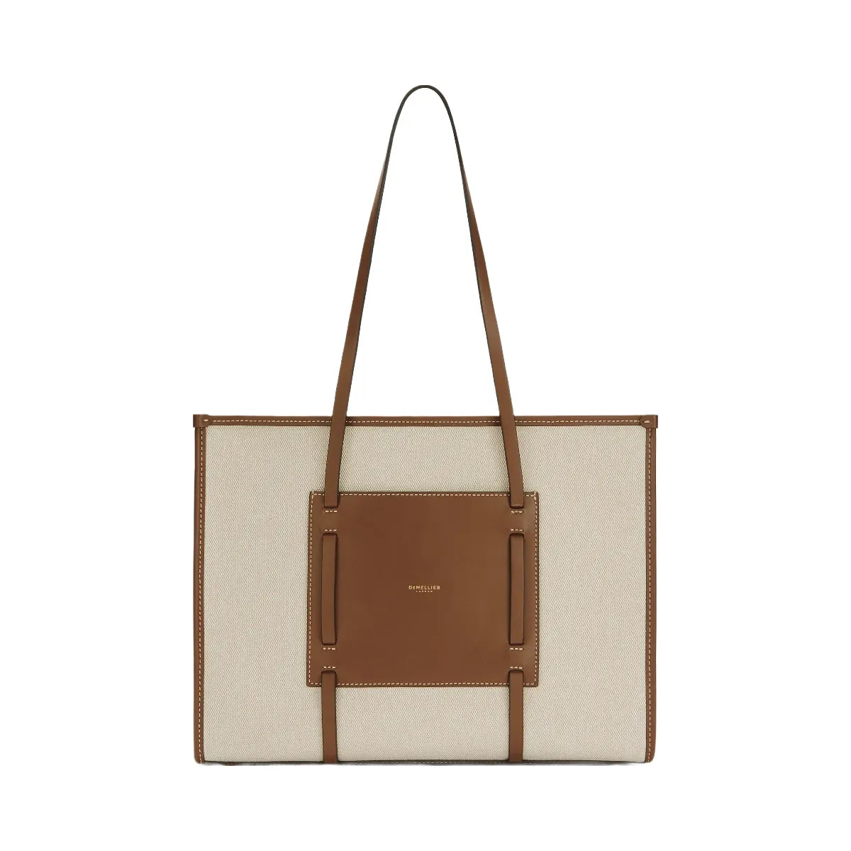 DeMellier The Capri salt & pepper canvas tan smooth