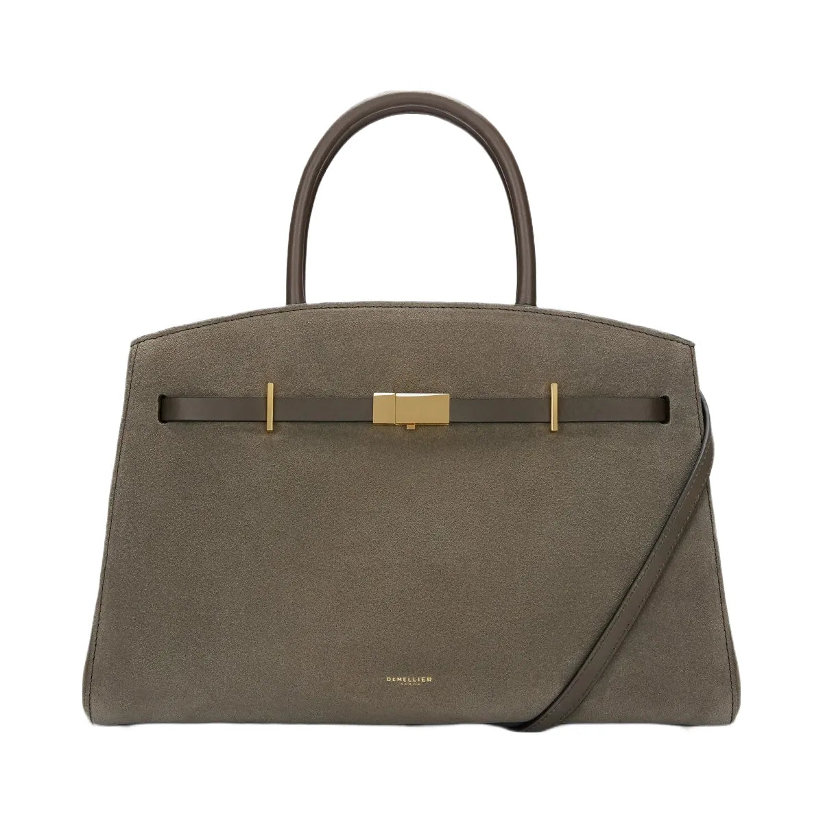 DeMellier The Midi Hudson deep olive suede & deep olive smooth