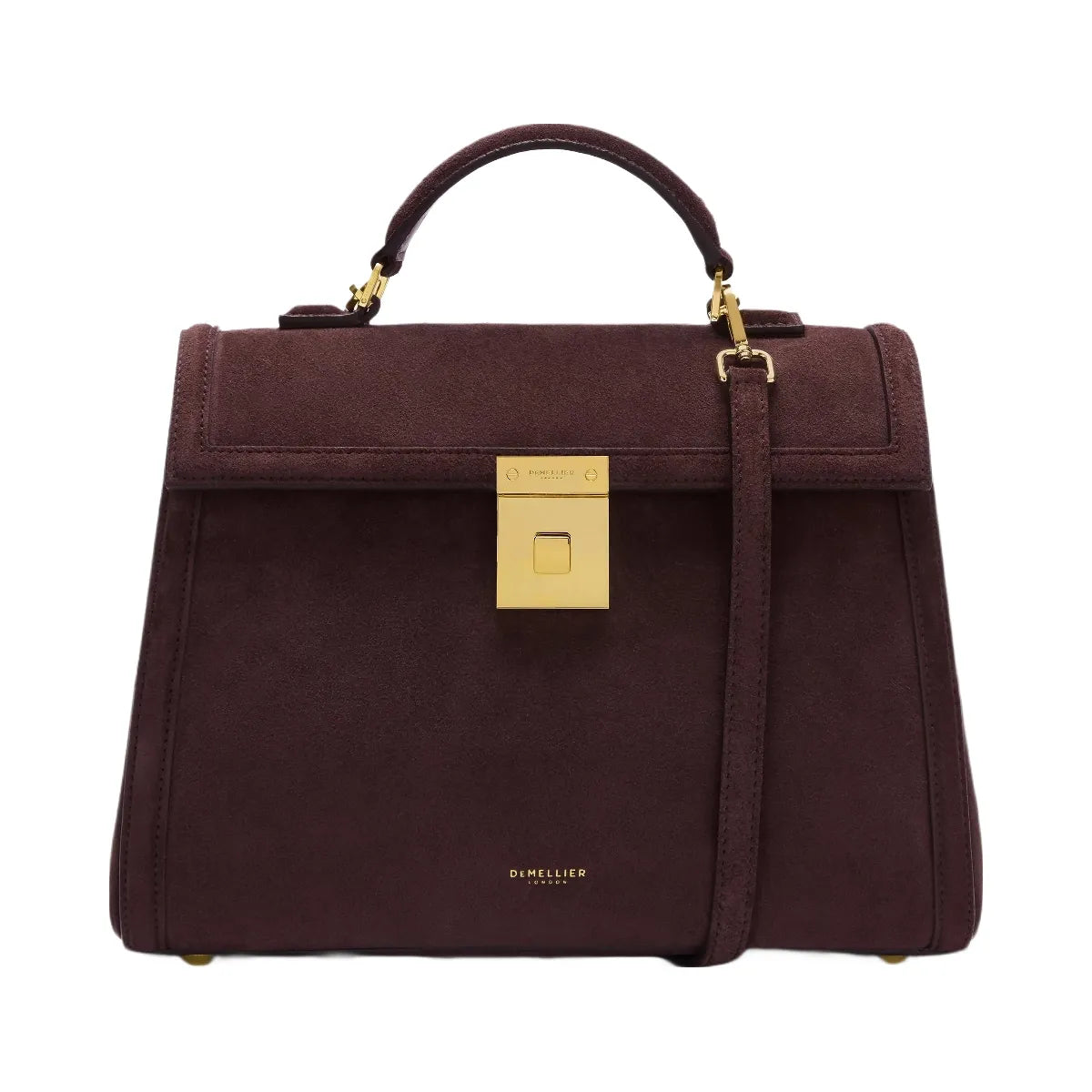 DeMellier The Midi Paris burgundy suede & burgundy smooth