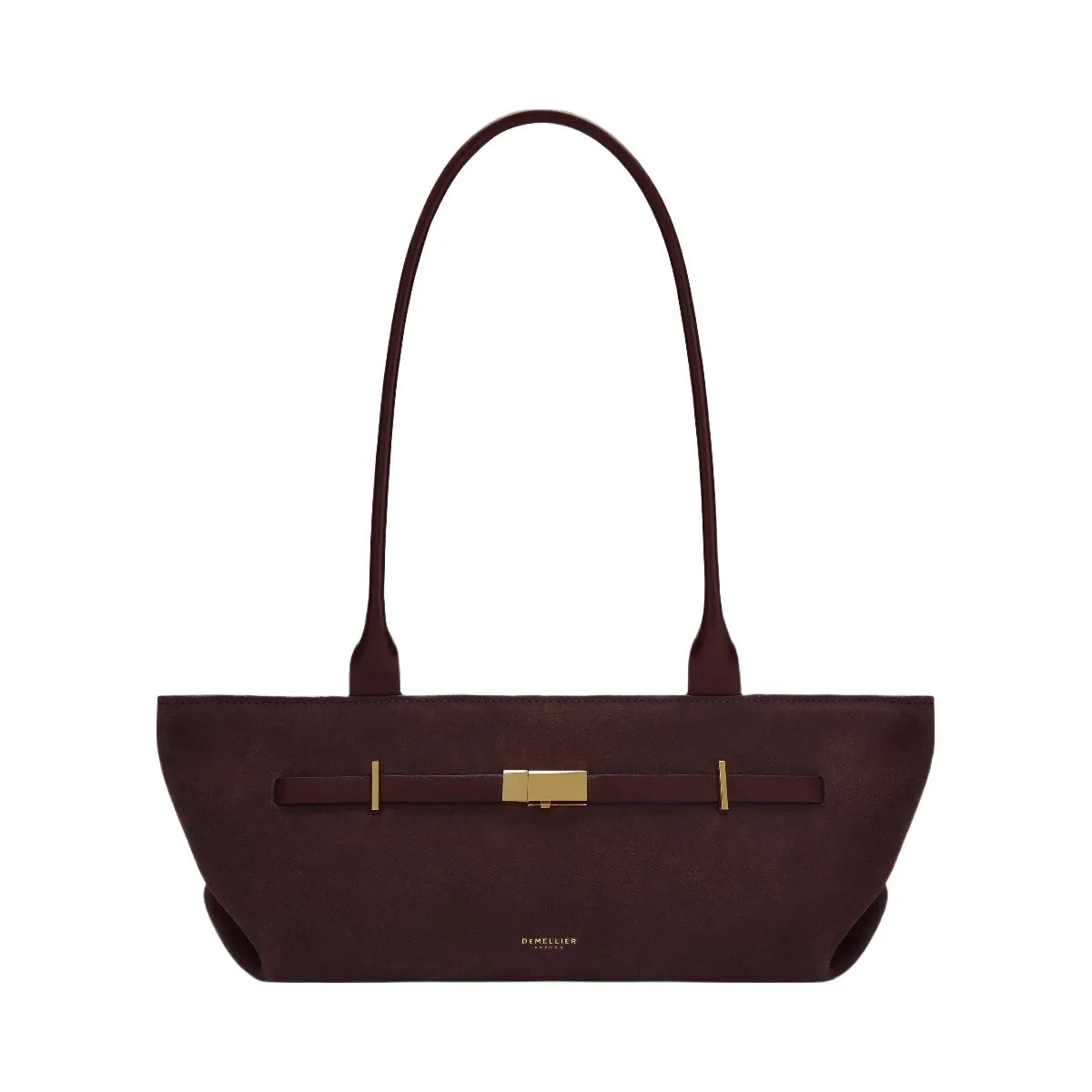 DeMellier The New York Shoulder burgundy suede & burgundy smooth