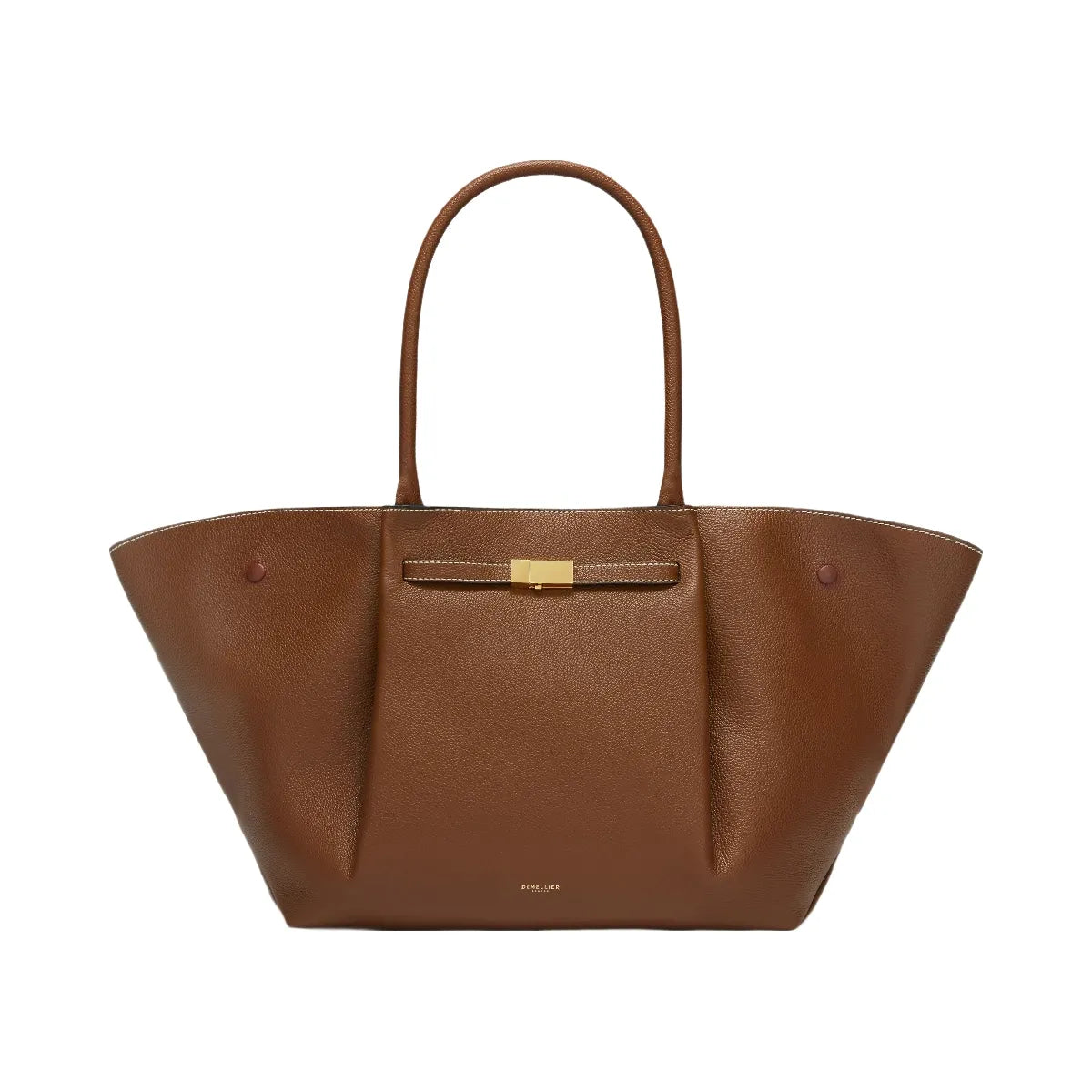 DeMellier The New York tan small grain ecru stitching