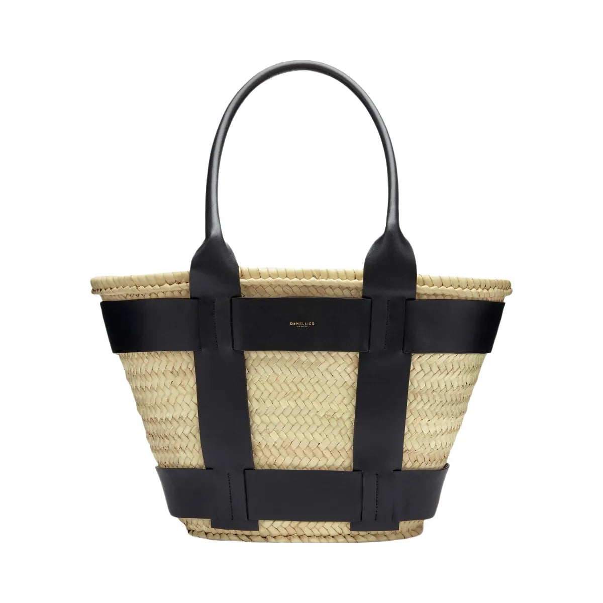 DeMellier The Santorini natural basket black smooth